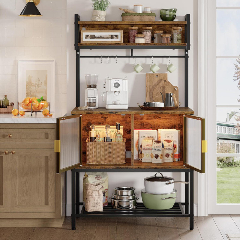 Coffee bar and microwave stand discount